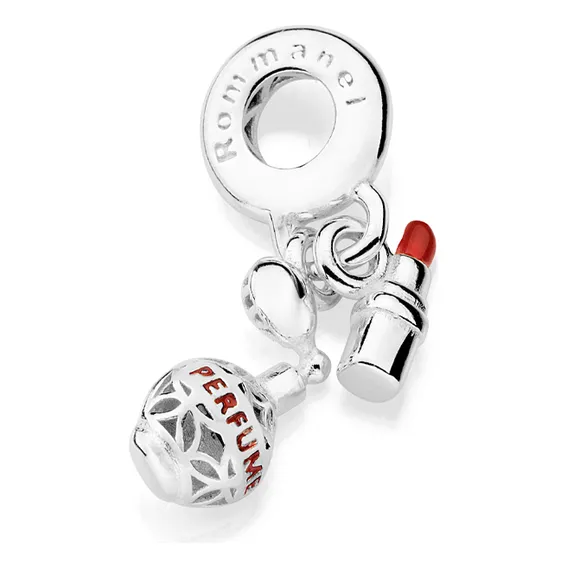Berloque Perfume E Batom De Prata Vermelho; 840190 Rommanel Cor Vermelho Foto 1
