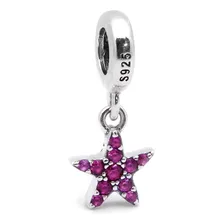 Berloque Pingente Estrela Do Mar Pink Prata 925 20mm Foto mini 1