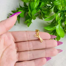 Berloque Tesoura Banhado A Ouro 18k Premium Foto mini 3