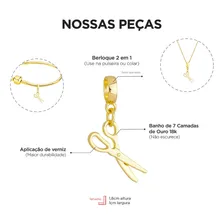 Berloque Tesoura Banhado A Ouro 18k Premium Foto mini 2