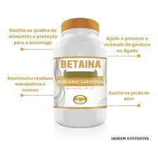Betaina Cloridrato (hcl) 600mg Digestivo Com 90 Cápsulas Sabor Sem Sabor Foto mini 1