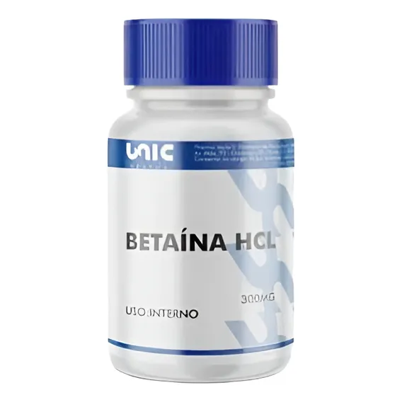Betaina Hcl 300mg - 90 Cápsulas Sem Sabor Foto 1