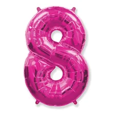 Bexiga Balão Metalizado 30 Polegadas 75cm Rosa Número 8 Foto  mini 1