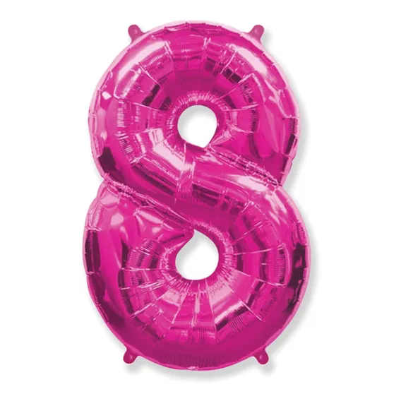 Bexiga Balão Metalizado 30 Polegadas 75cm Rosa Número 8 Foto 1
