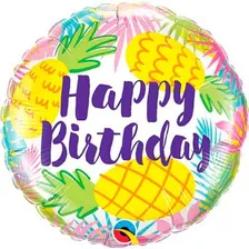 Bexiga Balão Aniversário Abacaxi Tropical Qualatex 46cm Foto mini 1