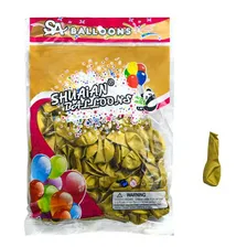 Bexiga Balões Latex Metalizado Festa 50 Un N10 Polegadas Cor Dourado Foto mini 4