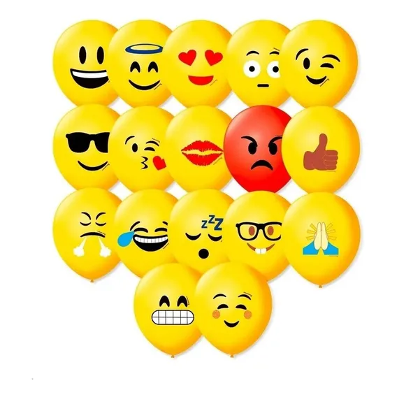 Bexiga Balões São Roque Emoticons Decorados C/ 25un Emoções Foto 1