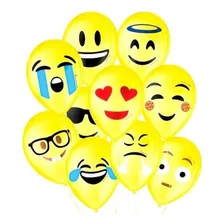 Bexiga Balões São Roque Emoticons Decorados C/ 25un Emoções Foto mini  2