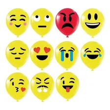 Bexiga Balões São Roque Emoticons Decorados C/ 25un Emoções Foto mini  3