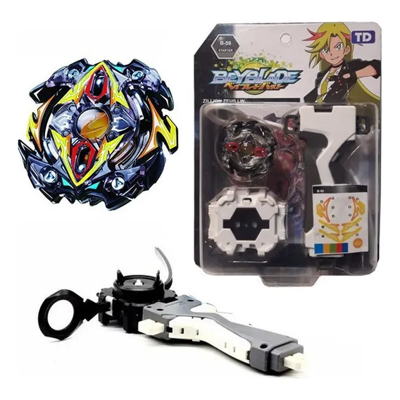 Beyblade Burst Zilion Zeus Ferro Rapidity Lançador Foto 1