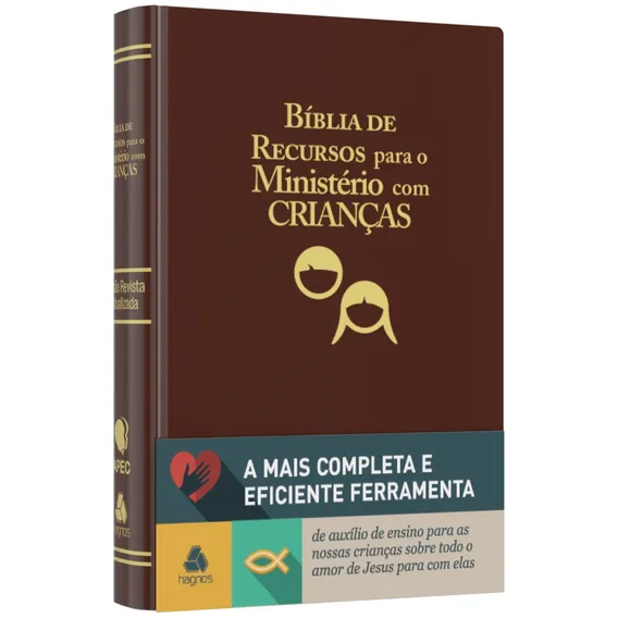 Bíblia de recursos para o ministério com crianças - APEC - Luxo PU marrom: Ferramenta de auxílio de ensino para as nossas crianças sobre todo o amor de Jesus para com elas, de Klock, Gayle. Editorial Foto 1