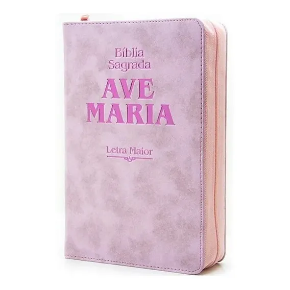 Bíblia Sagrada Católica Letra Grande Maior Rosa Ave Maria Foto 1