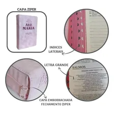 Bíblia Sagrada Católica Letra Grande Maior Rosa Ave Maria Foto mini 3