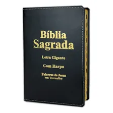 Biblia Sagrada Letra Gigante Luxo Popular - Preto - Com Harpa: Bíblia Sagrada Letra Gigante Preta, De João Ferreira De Almeida. Bíblia Sagrada, Vol. Único. Editorial Cpp, Tapa Dura En Português, 2021 Foto mini  2