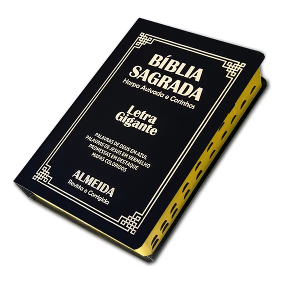 Biblia Sagrada Letra Gigante Luxo Popular - Preto - Com Harpa: Bíblia Sagrada Letra Gigante Preta, De João Ferreira De Almeida. Bíblia Sagrada, Vol. Único. Editorial Cpp, Tapa Dura En Português, 2021 Foto 1