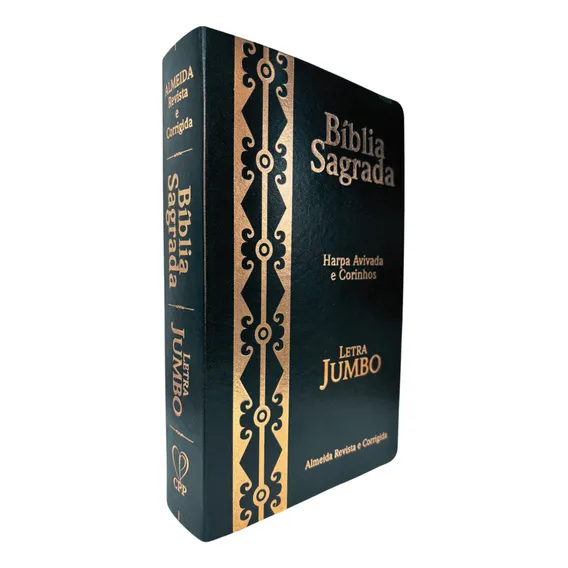 Bíblia Sagrada Letra Jumbo Harpa Avivada - Corinhos Preta Foto 1