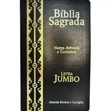 Bíblia Sagrada Letra Jumbo Harpa Avivada - Corinhos Preta Foto mini 2