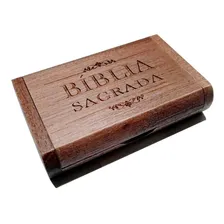 Bíblia Sagrada Pendrive Mp3 Caixa Madeira 16gb Cor Marrom Foto mini 2