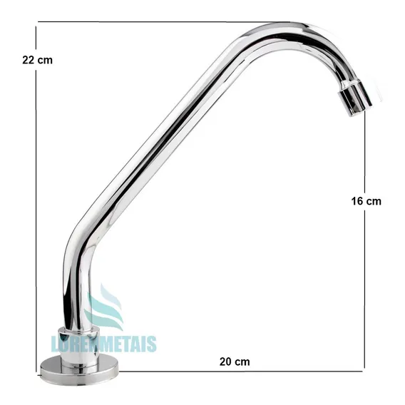 Bica Hospitalar Metal Cromado Fixa De Mesa Cor Prateado Foto 1