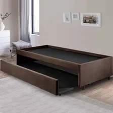 Bicama Box Para Dois Colchões Viúvo 120x203 Suede Marrom Foto mini  3