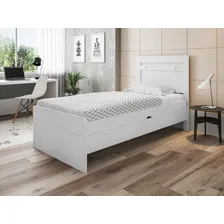 Bicama com baú solteiro reforçada cama auxiliar cor branco Framar Móveis Foto mini 4