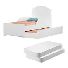 Bicama Infantil Branco Premium Com Colchões Foto  mini 1