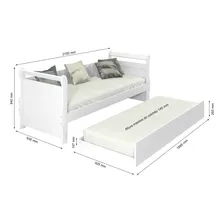 Bicama Sofá Babá Solteiro Bibox Framar MDF Branco Bella Foto mini 4