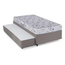 Bicama Solteiro Com Cama Auxiliar Herval St. Louis, Espuma Cor Bege Cama Box Foto  mini 1