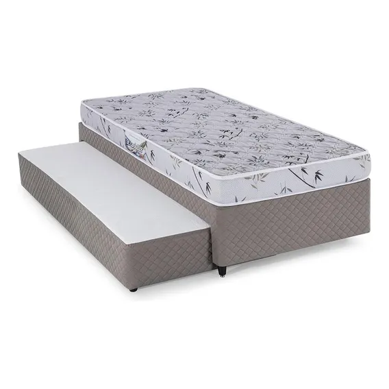 Bicama Solteiro Com Cama Auxiliar Herval St. Louis, Espuma Cor Bege Cama Box Foto 1