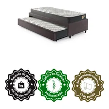 Bicama Solteiro Marrom 88x188 + 2 Colchões Adapto Ecoflex Foto mini  3