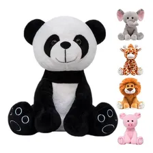 Bichinhos De Pelúcia Decoração Infantil 25cm Animais Safari Cor Meu Pandinha Foto mini 1