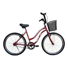 Bicicleta 26 Beach Retro Caiçara Retro Passeio Cestinha Cor Vermelho Tamanho Do Quadro M Foto mini 1