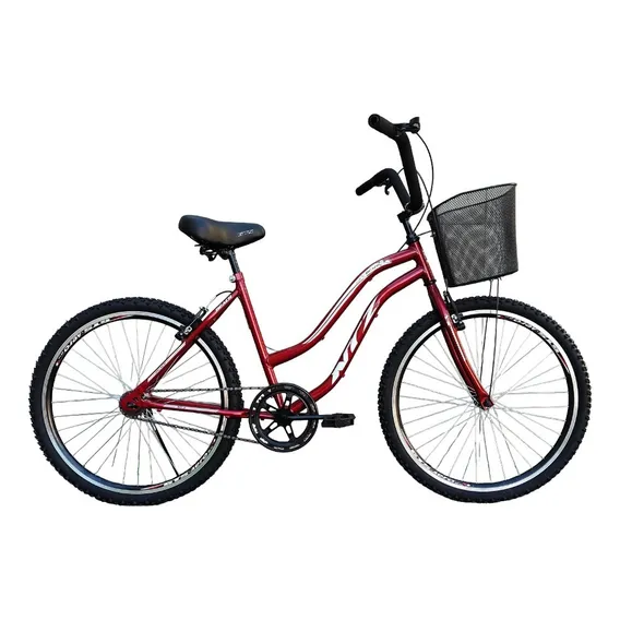 Bicicleta 26 Beach Retro Caiçara Retro Passeio Cestinha Cor Vermelho Tamanho Do Quadro M Foto 1
