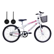 Bicicleta Aro 20 Branca Meninas Com Rodinhas Foto mini 1