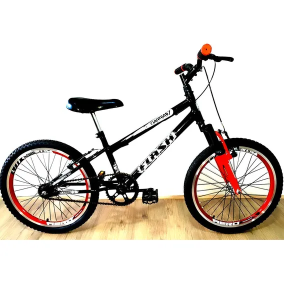 Bicicleta Aro 20 Garra Flash Bmx Cross Cor Preto e Vermelho Foto 1