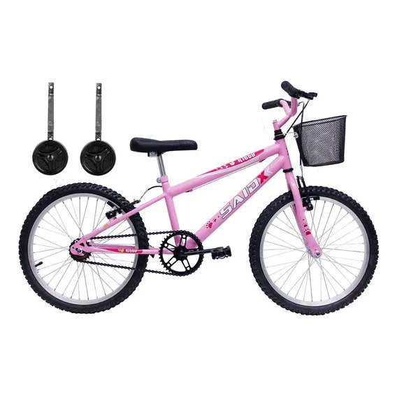 Bicicleta Aro 20 Mono Meninas Rosa Com Rodinhas Foto 1