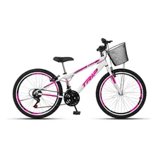 Bicicleta Aro 24 Freio V-brake Mtb 21v Alumínio Juvenil Cor Bicicleta aro 24 Branco Foto  mini 1