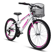 Bicicleta Aro 24 Freio V-brake Mtb 21v Alumínio Juvenil Cor Bicicleta aro 24 Branco Foto mini  2