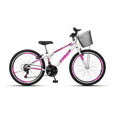 Bicicleta Aro 24 Freio V-brake Mtb 21v AlumÃnio Juvenil Cor Bicicleta aro 24 Branco Foto mini 1