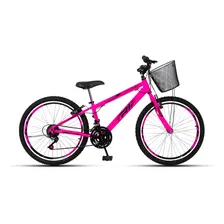 Bicicleta Aro 24 Freio V-brake Mtb 21v AlumÃnio Juvenil Cor Bicicleta aro 24 Rosa Foto mini 1