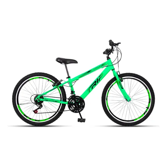 Bicicleta Aro 24 Freio V-brake Mtb 21v Alumínio Juvenil Cor Bicicleta aro 24 Verde Foto 1