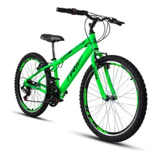 Bicicleta Aro 24 Freio V-brake Mtb 21v Alumínio Juvenil Cor Bicicleta aro 24 Verde Foto mini  2