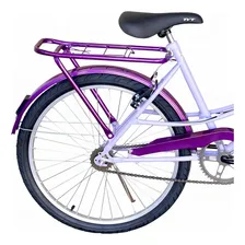 Bicicleta Aro 24 Passeio Infantil Bike Gilmex Lilás C/ Roxo Foto mini 3
