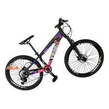 Bicicleta Aro 26 8v Cambio Shimano Essa K7 Freio Hidráulico Cor Preto/rosa Foto mini 1