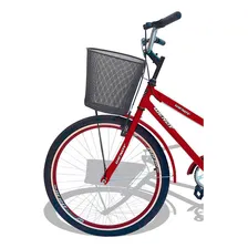 Bicicleta Aro 26 Wendy Modelo Poti Com Cesta Cores Cor Vermelho Foto mini 4