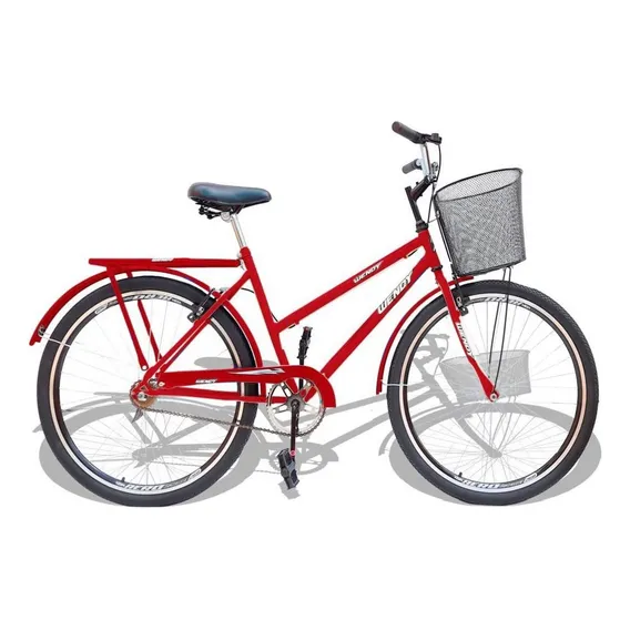 Bicicleta Aro 26 Wendy Modelo Poti Com Cesta Cores Cor Vermelho Foto 1
