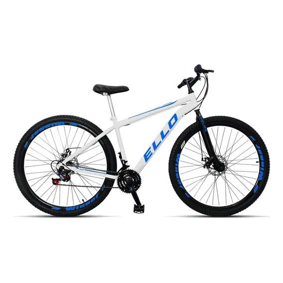 Bicicleta Aro 29 Ello Freio A Disco Câmbios Importados Cor Branco/azul Foto 1