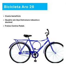 Bicicleta Barra Forte Circular Freio De Pé Falcon Azul Mcz18 Foto mini 2
