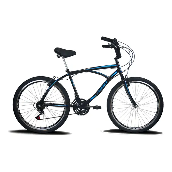 Bicicleta Beach Caiçara Cor Preto/Azul Foto 1