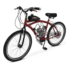 Bicicleta Bike Motorizada 80cc Aro 26 Moskito Montada Cor Vermelho Tamanho Do Quadro M Foto  mini 1